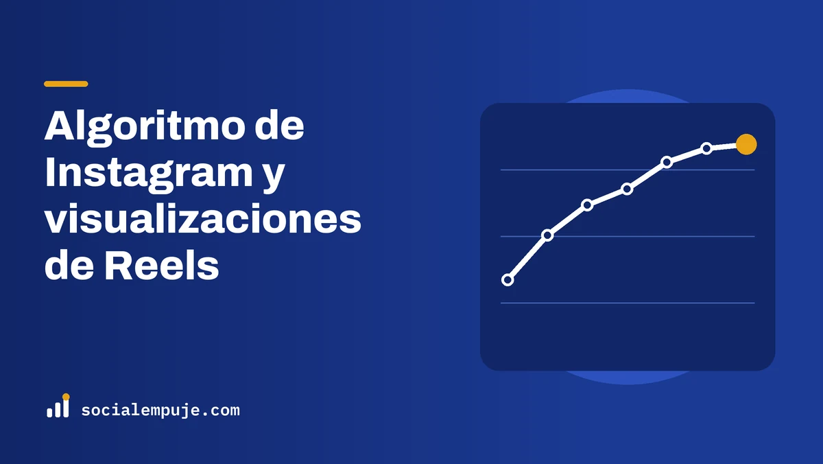 Portada de SocialEmpuje con el título «Algoritmo de Instagram y visualizaciones de Reels»