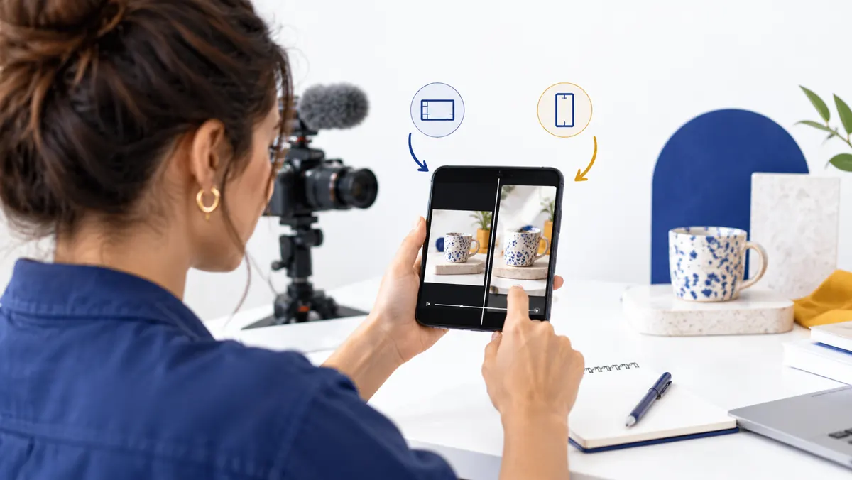 Escena editorial ilustrativa sobre Vídeo del feed o Reel: el mismo pedido se ve distinto